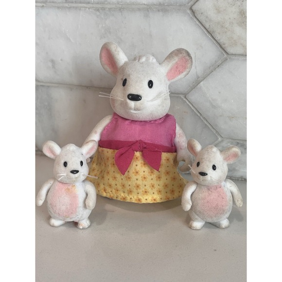 Woodzeez Other - Li'l Woodzeez Nibblekin Mouse Family Of 3 Mom & Twins Mice TLC